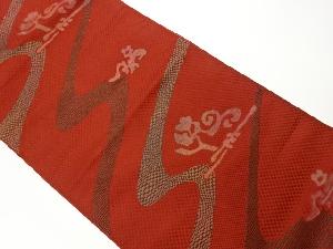 リサイクル　流水に抽象模様織出し名古屋帯